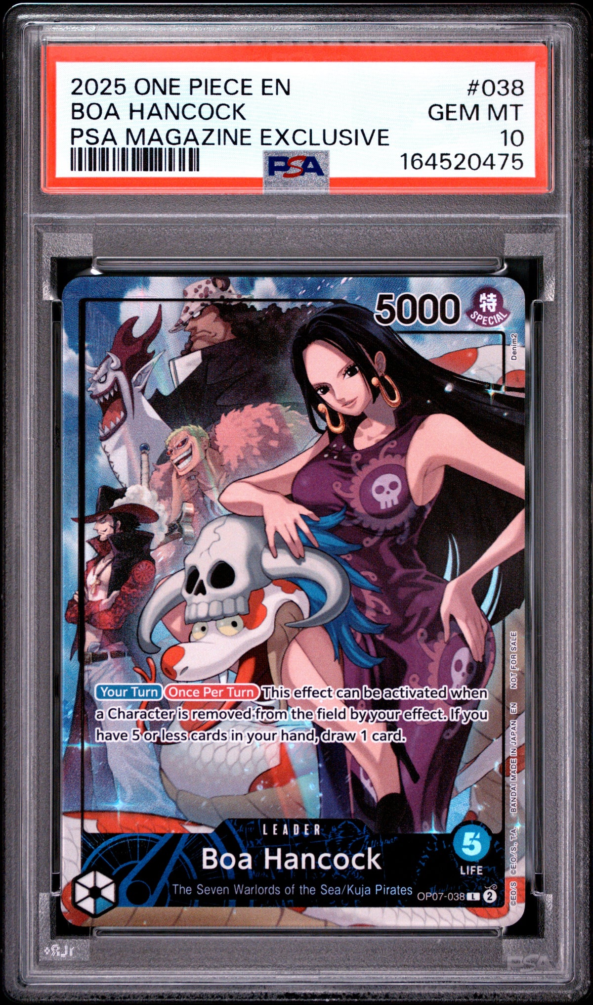 2025 ONE PIECE PROMOS 038 BOA HANCOCK PSA MAGAZINE EXCLUSIVE PSA 10