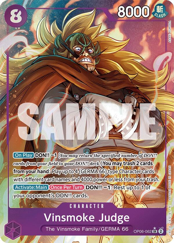 Vinsmoke Judge (Alternate Art) OP06-062 Super Rare Wings of the Captain NM