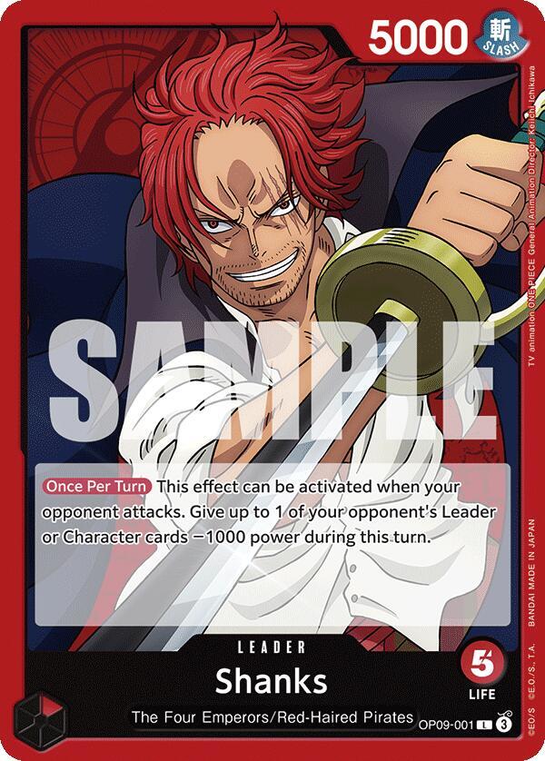 Shanks (001) OP09-001 Leader Emperors in the New World NM