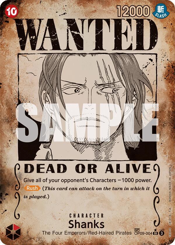 Shanks (004) (Wanted Poster) OP09-004 Super Rare Emperors in the New World NM