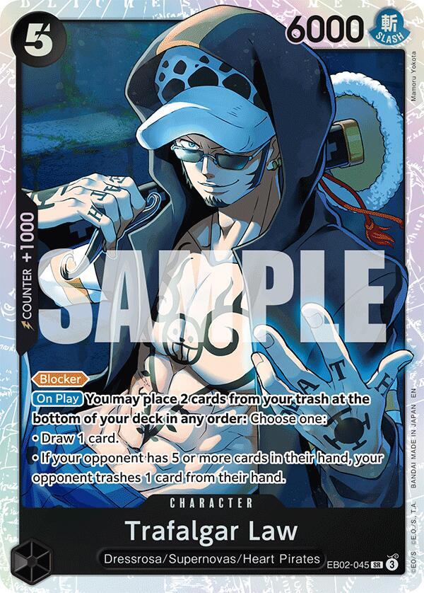 Trafalgar Law EB02-045 Super Rare Extra Booster: Anime 25th Collection NM