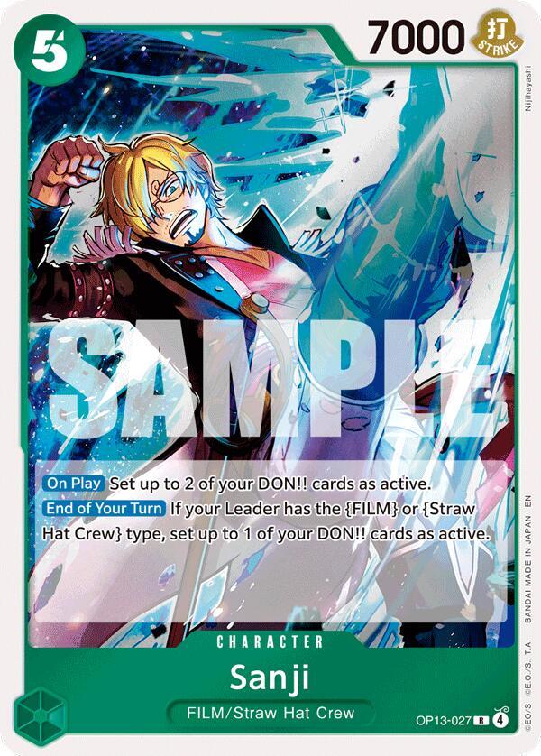 Sanji OP13-027 Rare Carrying On His Will NM