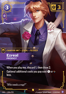 Ezreal, Prodigy SFD-149a Showcase Spiritforged NM - Grand Line Collectibles