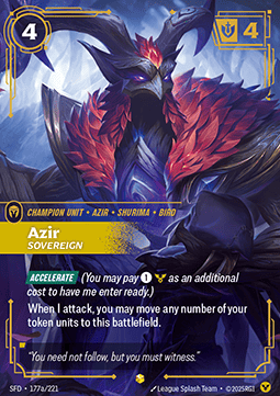 Azir, Sovereign SFD-177a Showcase Spiritforged NM - Grand Line Collectibles