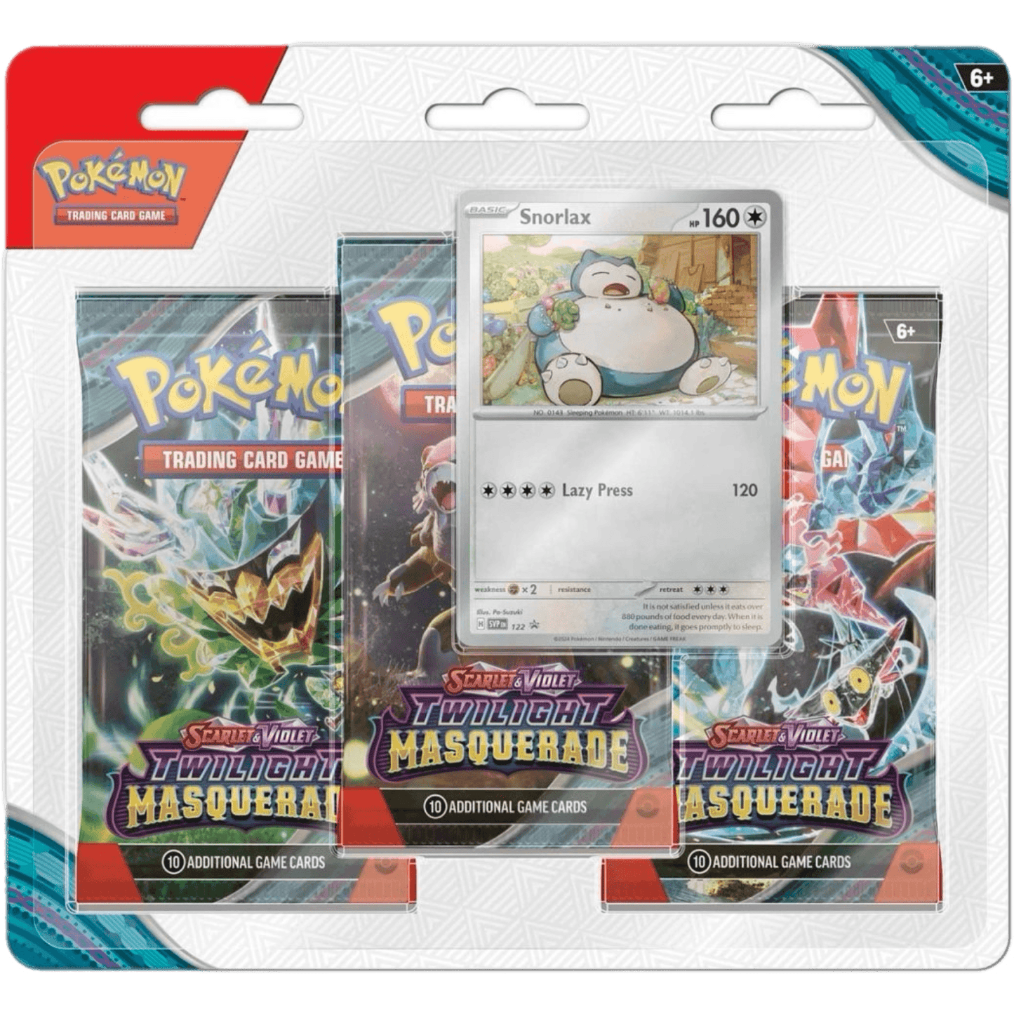 Pokemon Scarlet & Violet Twilight Masquerade Triple Blister-Snorlax.