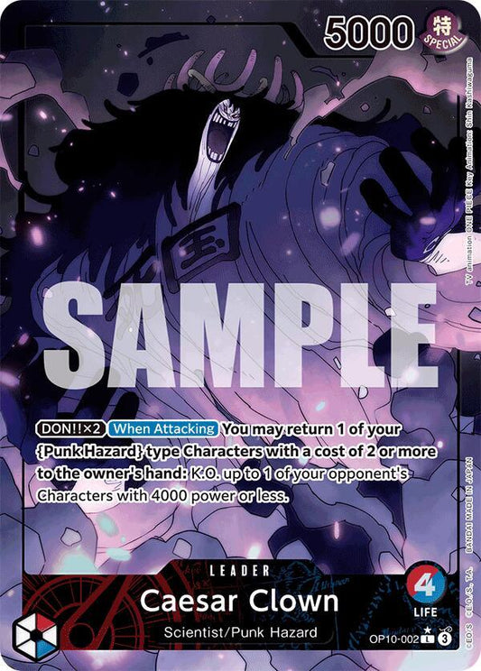 Caesar Clown (002) (Parallel) OP10-002 Leader Royal Blood One Piece Foil NM