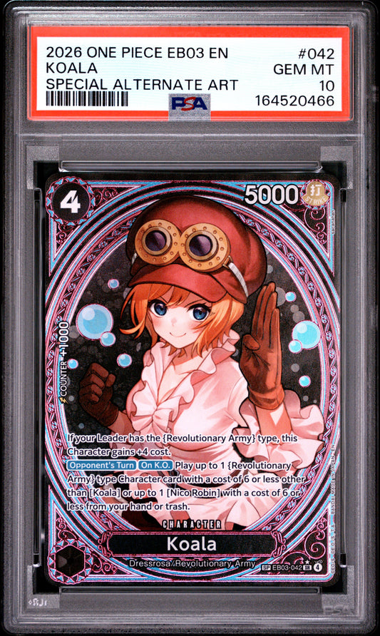 2026 ONE PIECE EB03-EXTRA BOOSTER -ONE PIECE HEROINES EDITION- 042 KOALA SPECIAL ALTERNATE ART PSA 10