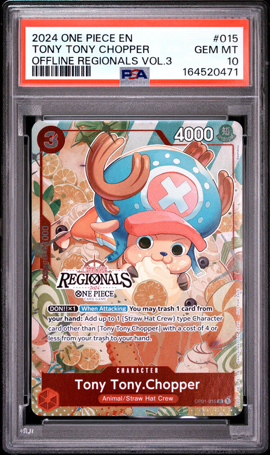 2024 ONE PIECE OFFLINE REGIONALS PACK 2024 VOL.3 015 TONY TONY CHOPPER PSA 10