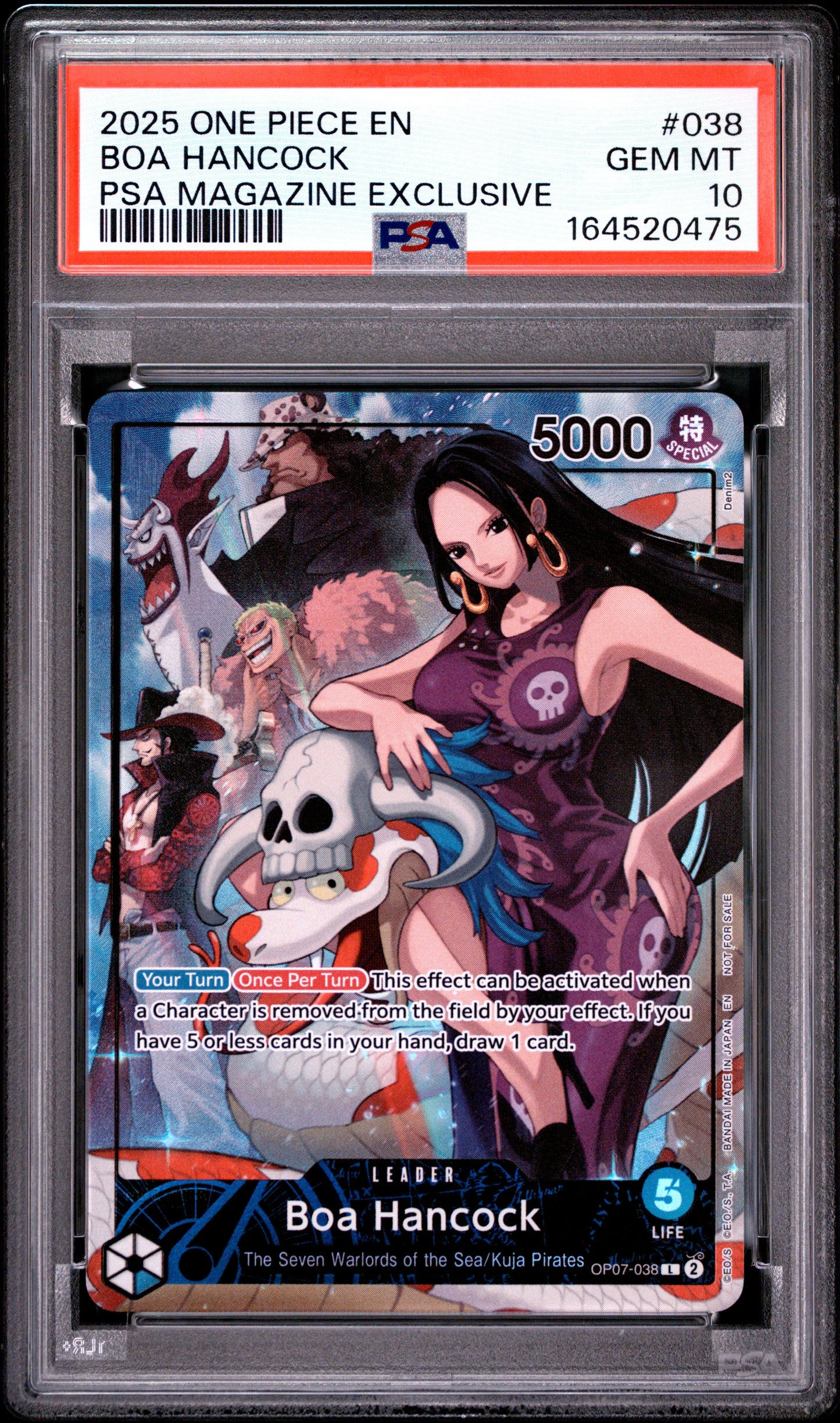 2025 ONE PIECE PROMOS 038 BOA HANCOCK PSA MAGAZINE EXCLUSIVE PSA 10