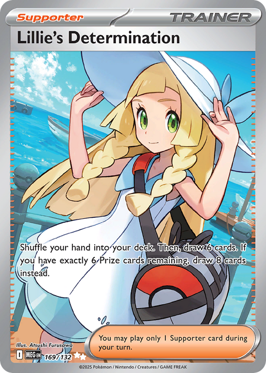 Lillie's Determination 169/132 Ultra Rare Mega Evolution Pokemon NM