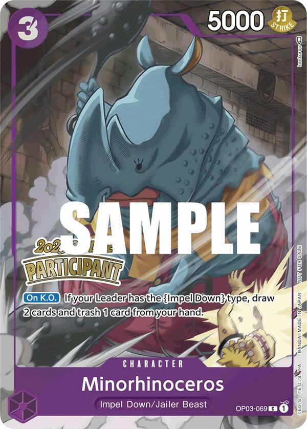 Minorhinoceros (Offline Regional 2023) [Participant] OP03-069 One Piece Promotion Cards One Piece Foil NM