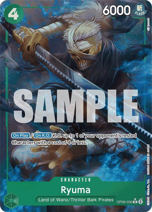 Ryuma (Full Art) OP06-036 Rare Premium Booster -The Best- One Piece Foil NM