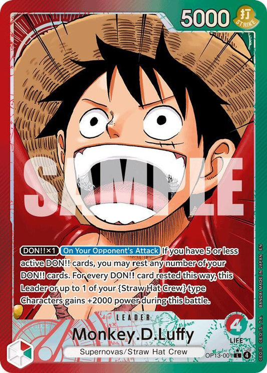 Monkey.D.Luffy (001) (Alternate Art) OP13-001 Carrying On His Will One Piece Foil NM