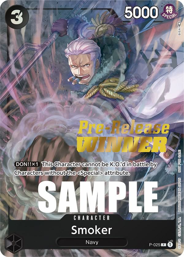 Smoker (Pre-Release) [Winner] P-025 Promo One Piece Promotion Cards One Piece NM