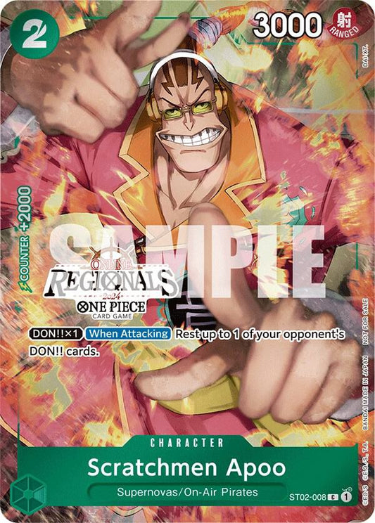Scratchmen Apoo (Online Regional 2024) [Participant] ST02-008 One Piece Promotion Cards One Piece NM
