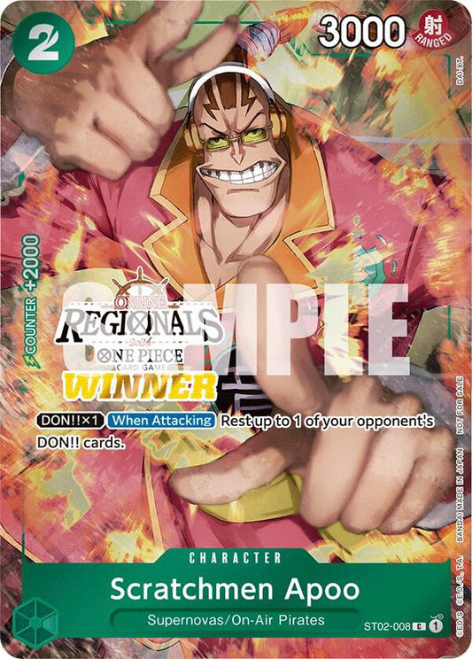 Scratchmen Apoo (Online Regional 2024) [Winner] ST02-008 One Piece Promotion Cards One Piece NM