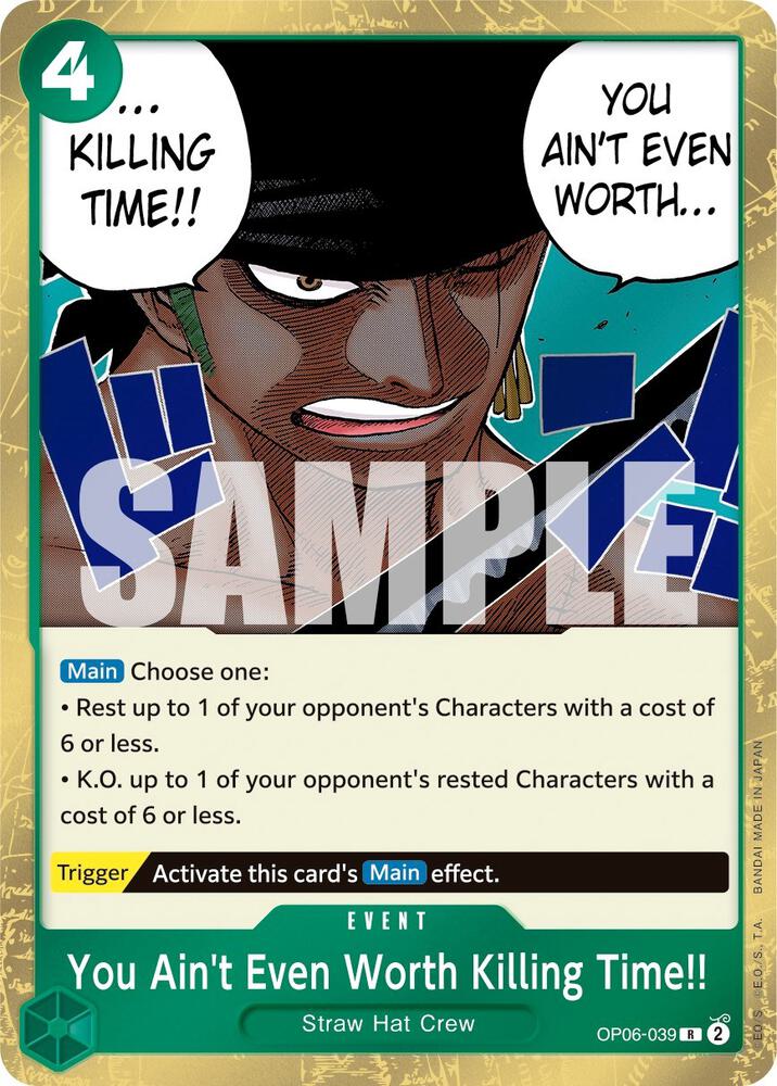 You Ain't Even Worth Killing Time!! OP06-039 Rare Wings of the Captain NM