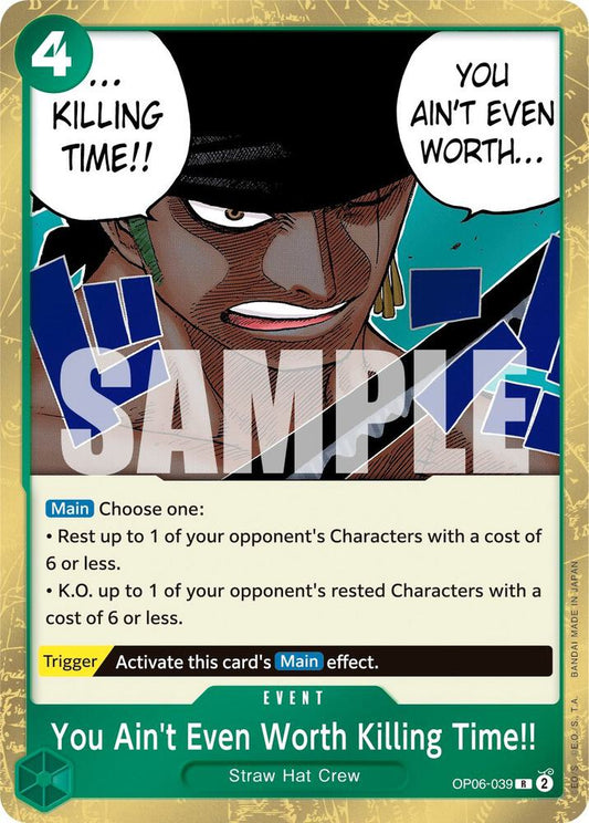 You Ain't Even Worth Killing Time!! OP06-039 Rare Wings of the Captain NM
