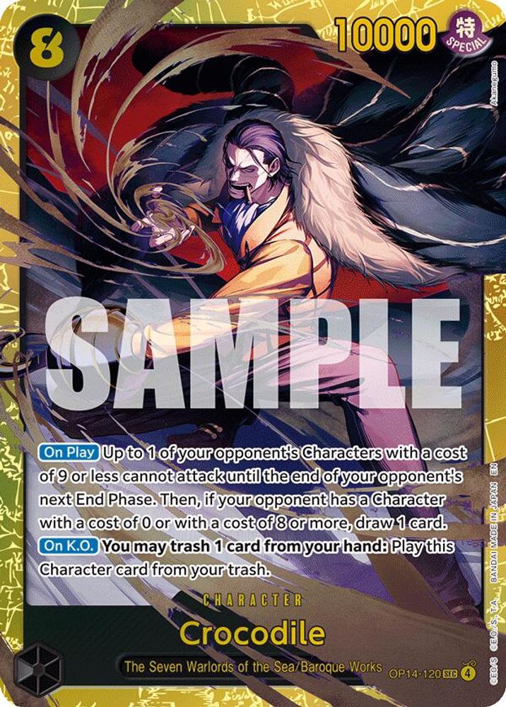 Crocodile OP14-120 Secret Rare The Azure Sea's Seven One Piece Foil NM