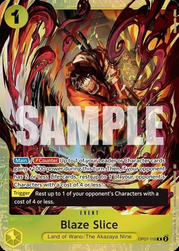Blaze Slice OP07-116 Rare One Piece Promotion Cards One Piece Foil NM
