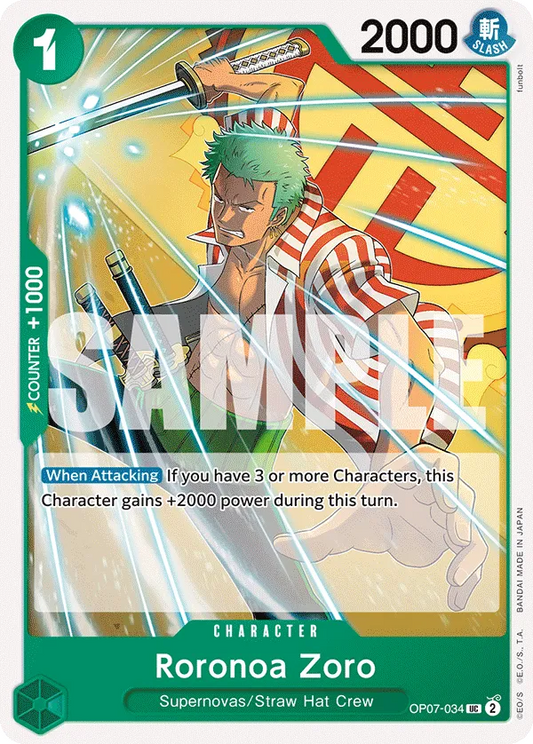 Roronoa Zoro OP07-034 UC 500 Years Into The Future One Piece Card