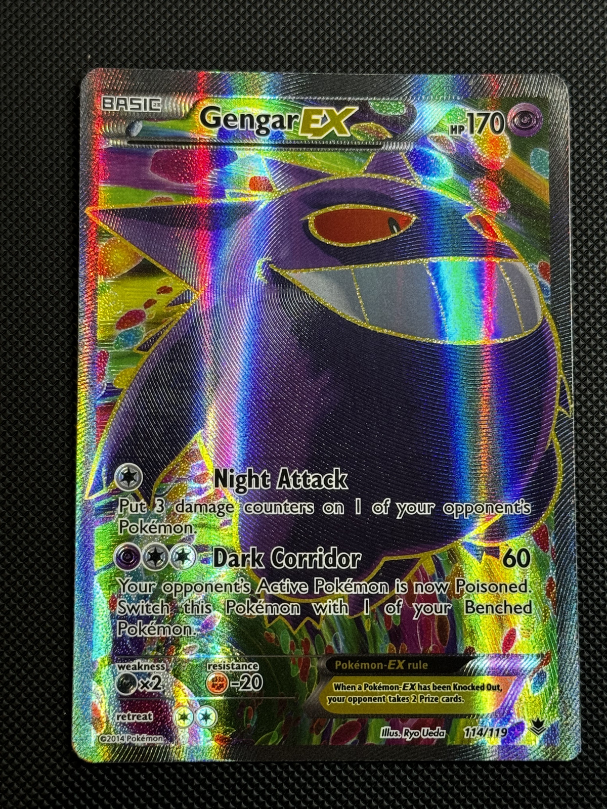 Gengar EX 114/119 X & Y Phantom Forces Ultra Rare Full Art Holo Pokemon Card