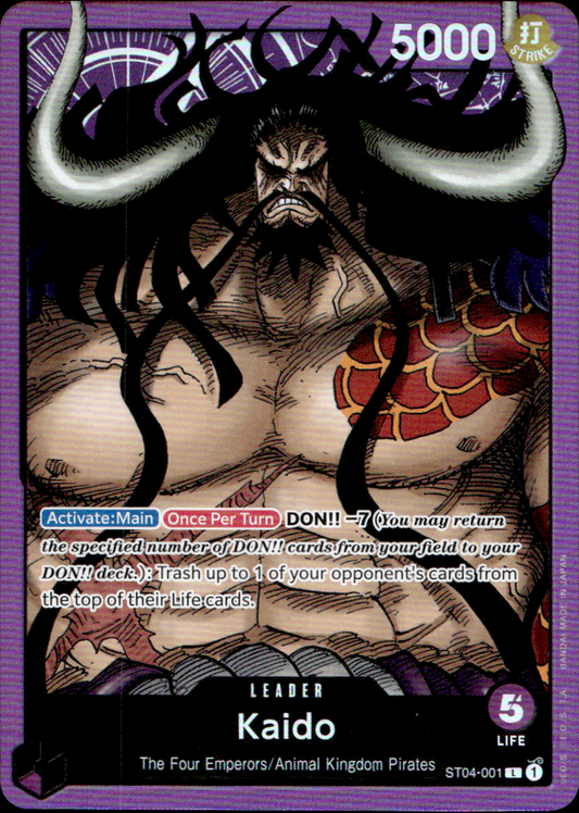 Kaido ST04-001 L Foil Animal Kingdom Pirates One Piece Card