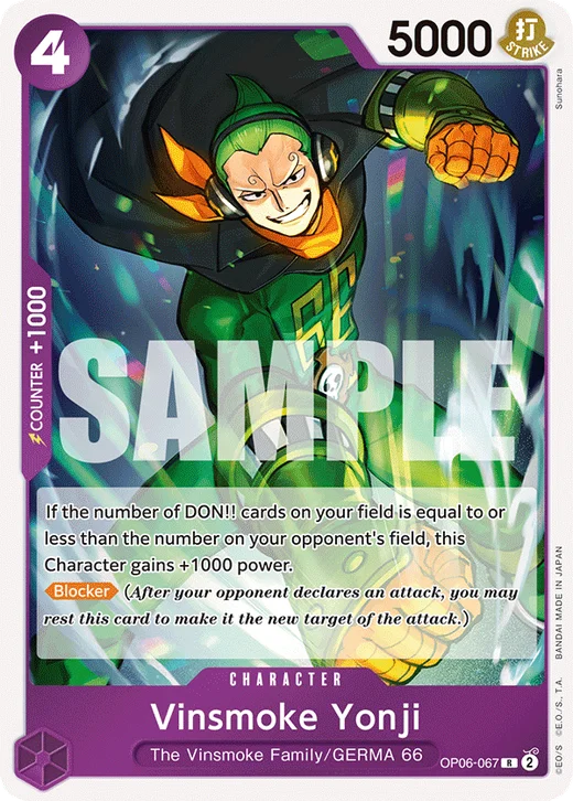 Vinsmoke Yonji OP06-067 R Wings of Captain One Piece Card