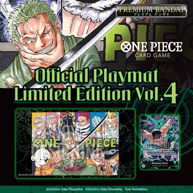 Sealed One Piece Official Playmat Limited Edition Vol.4  + Zoro Promo Card
