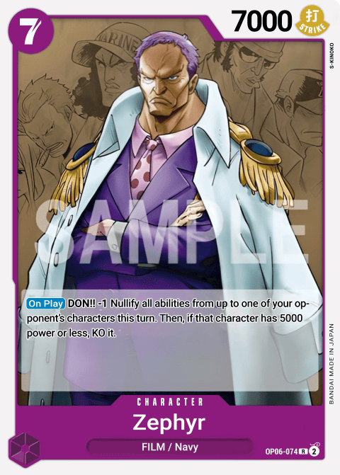 Zephyr (Navy) OP06-074 R Wings Of The Captain One Piece