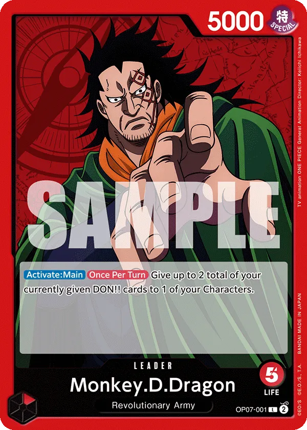 Monkey D Dragon OP07-001 L 500 Years Into The Future One Piece Card