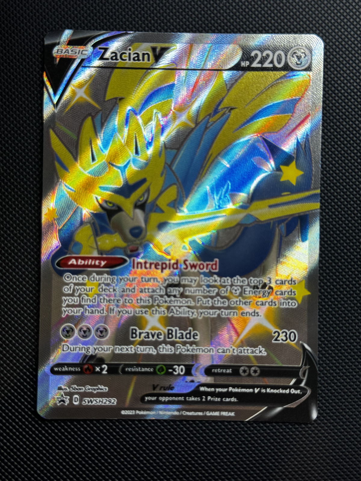 Pokemon Zacian V (Shiny) Sword & Shield SWSH292 Holo Promo