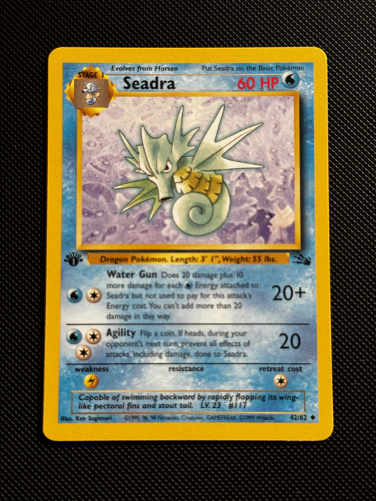 Pokemon Seadra 1st Edition Fossil Uncommon 42/62