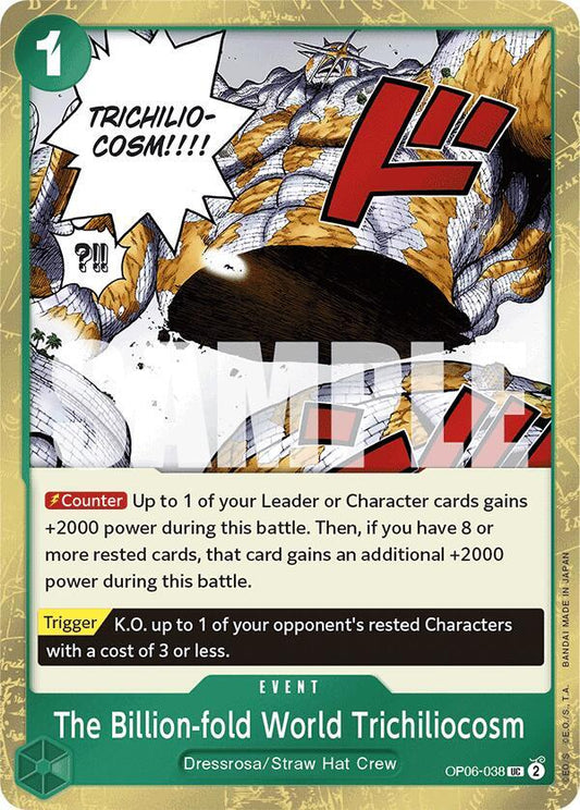 The Billion-fold World Trichiliocosm (Jolly Roger Foil) OP06-038 Premium Booster -The Best- NM