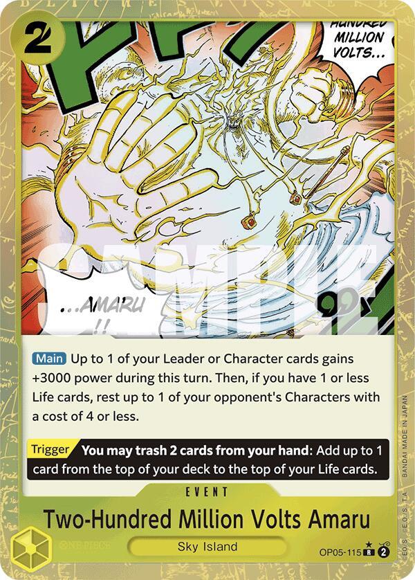 Two-Hundred Million Volts Amaru (Textured Foil) OP05-115 Premium Booster -The Best- NM