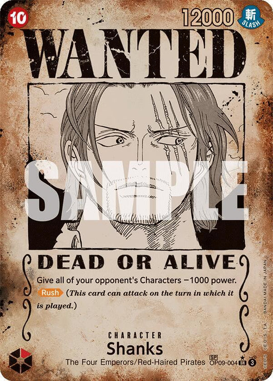 Shanks (004) (Wanted Poster) OP09-004 Super Rare Emperors in the New World NM