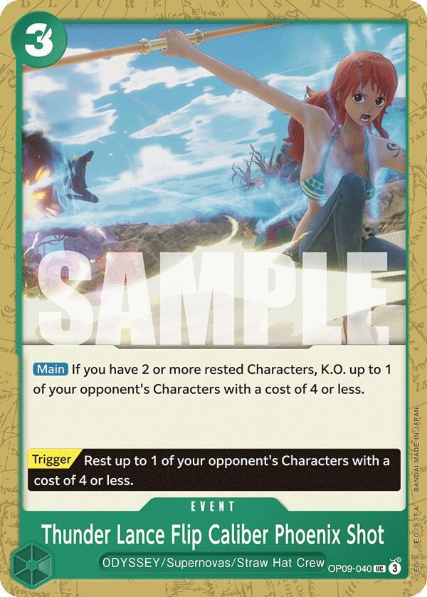 Thunder Lance Flip Caliber Phoenix Shot OP09-040 Emperors in the New World NM