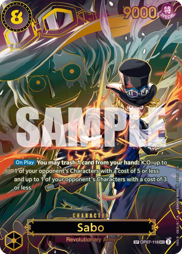 Sabo (SP) OP07-118 Secret Rare Carrying On His Will One Piece Foil NM