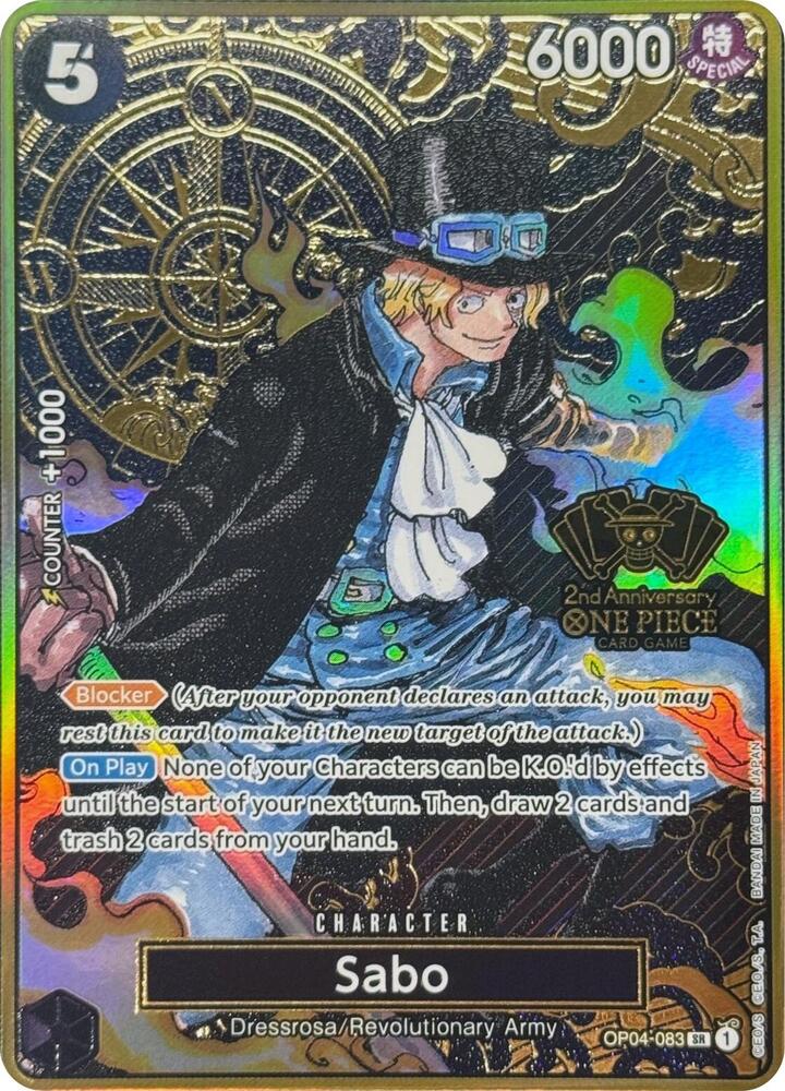 Sabo (One Piece Japanese Version 2nd Anniversary Set) OP04-083 One Piece Promotion Cards One Piece NM