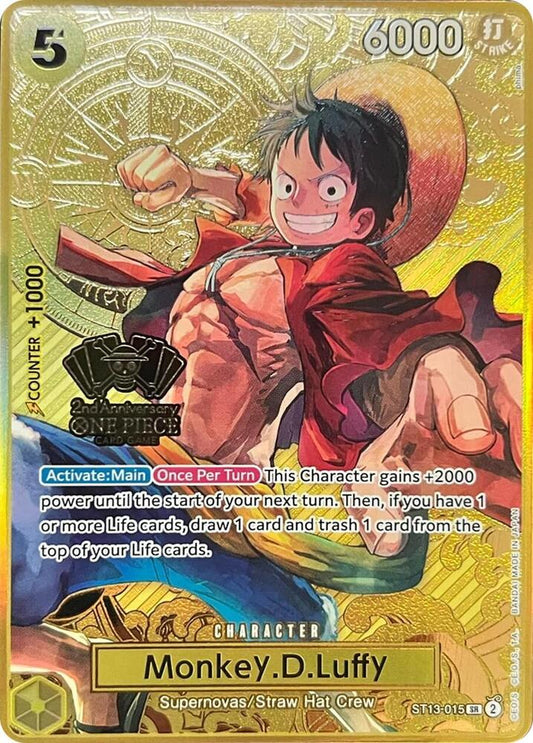 Monkey.D.Luffy (One Piece Japanese Version 2nd Anniversary Set) ST13-015 One Piece Promotion Cards One Piece NM