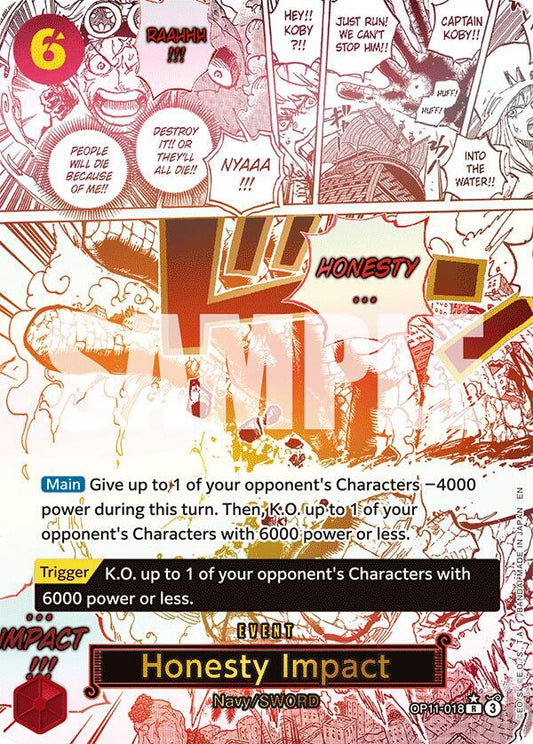 Honesty Impact (Alternate Art) OP11-018 Rare A Fist of Divine Speed NM