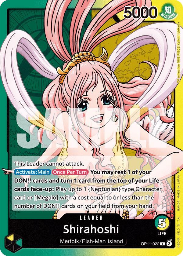 Shirahoshi (022) OP11-022 Leader A Fist of Divine Speed NM