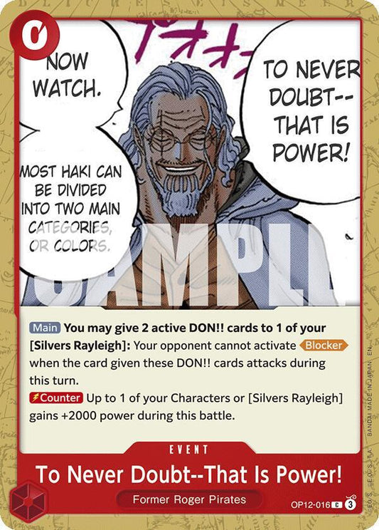 To Never Doubt--That Is Power! OP12-016 Common Legacy of the Master NM