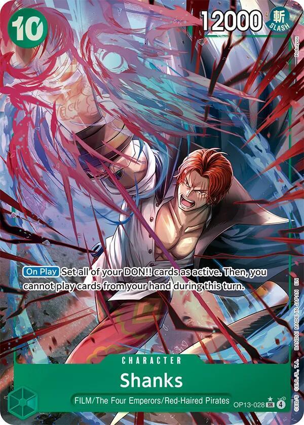 Shanks (028) (Alternate Art) OP13-028 Super Rare Carrying On His Will NM
