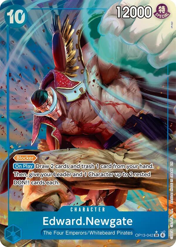 Edward.Newgate (Alternate Art) OP13-042 Super Rare Carrying On His Will NM