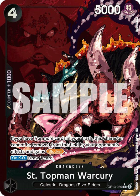 St. Topman Warcury (Alternate Art) OP13-089 Rare Carrying On His Will NM