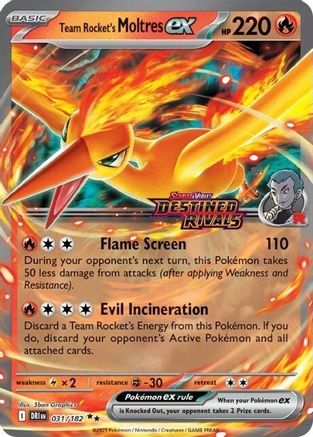 Team Rocket's Moltres ex 031/182 Holo Miscellaneous Cards & Products Pokemon NM