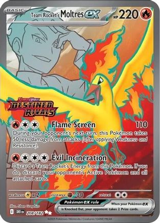 Team Rocket's Moltres ex 208/182 Holo Miscellaneous Cards & Products Pokemon NM