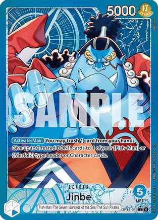 Jinbe OP14-040 Leader The Azure Sea's Seven One Piece NM