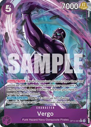 Vergo (Alternate Art) OP14-061 Rare The Azure Sea's Seven One Piece NM